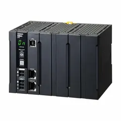 This DC-input uninterruptible power supply provides regulated 24 V DC output from a 24 V DC source, delivering 240 W continuous power. It includes built-in battery management for backup during mains failure and supports DIN-rail mounting with alarm output. Suitable for protecting industrial control equipment such as PLCs and sensors from power interruptions.