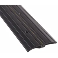 This 4 ft long aluminum saddle threshold features a fluted transition type. It is used in door openings to provide a smooth transition between different flooring surfaces and to help seal the gap under the door against drafts, moisture, and debris
