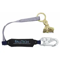 FALLTECH Shock-Absorbing Lanyard: 310 lb Capacity, Steel, Black/Blue, OSHA 1910.66/OSHA 1926.502 (MPN 8358)