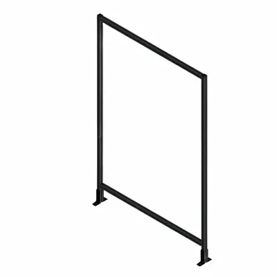 FAZTEK T-Slot Framing System Panel: Stand-Alone, Black, 84 in H x 12 in W x 5 1/2 in D - Clear Plastic Panel Starter Kits