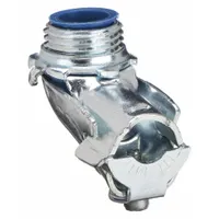 Connector - Saddle Style, 90 Degrees: Steel, 3/8 in Trade Size, 1/2 in MNPT, Insulated (MPN 3130-TB)