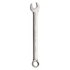 SAE 12-point combination wrench with satin finish and offset design. Head size 2-5/8 in, overall length 27-1/4 in. Used for turning fasteners in industrial maintenance, automotive repair, and heavy equipment assembly.