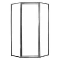 FOREMOST Shower Door: 24 in Max. Door Wd, 18 1/2 in Fixed Panel Wd, 70 in Overall Ht, Framed, Silver (MPN TDNA0570-CL-SV)