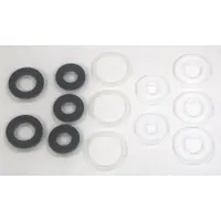 This repair kit includes replacement gaskets for servicing BINKS paint spray guns, specifically the 98-972 model. It is used to restore sealing performance in airless sprayers during maintenance
