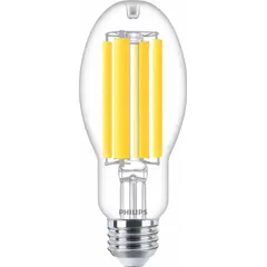 This ED17-shaped LED lamp operates at 15 watts with a 4000K color temperature and features a medium screw (E26) base. It is designed for use in high-bay fixtures such as those found in warehouses and factories, providing energy-efficient illumination as a replacement for traditional HID lamps.