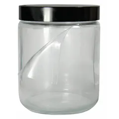 Safety Coated Wide Mouth Round Glass Lab Bottle, 480 mL, 70-400, Colorless, 76 mm Body Dia, Case of 24