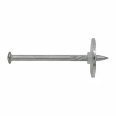 Pack of 100 pins for powder-actuated tools. Head diameter 8 mm, shank diameter 5/32 in. Used for fastening materials to concrete, steel, or masonry in construction and industrial applications.