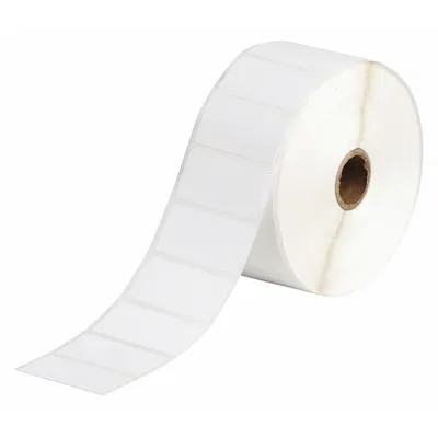BRADY Pre-Cut Label Stock Roll: 1 in x 2 in, Nylon, White - Brady Precut Label Rolls