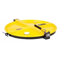 Vehicle funnel accessory designed to cover and seal drum openings. Used in fleet and vehicle maintenance settings to prevent contamination and spillage during fluid transfer operations