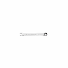 This 12 mm SAE 12-point ratcheting combination wrench is made of alloy steel with a full polish chrome finish. The ratcheting box end allows fastener turning without repositioning the tool. Suitable for tightening and loosening fasteners in general mechanical tasks.