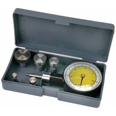 Analog soil penetrometer for measuring unconfined compressive strength of soils. Features a 7/8 in plunger length and 1/4 in plunger width. Used in field geotechnical testing for foundation and earthwork assessments.