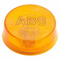 Incandescent clearance marker lamp with amber lens and round shape. Features bracket/grommet mount and PL-10 connector. SAE Lens Code P2. Used on trucks, trailers, and heavy equipment to mark vehicle width and height