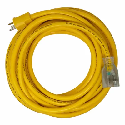 SOUTHWIRE Extension Cord: Outdoor Use, 50 ft Lg, Outlet, 5-20P, 10/3, SJTOW, Yellow - Outdoor Extension Cords with Single Outlet