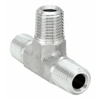 Metal Pipe Tee: Tee (Run x Run x Branch), 316 Stainless Steel, 1/2 in x 1/2 in x 1/2 in, 6,000 psi (MPN 1/2 RRS-SS)