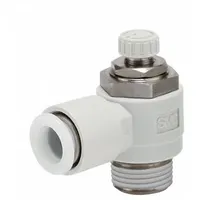 SMC Speed Control Valve: Elbow Fitting, Screw, 3/8 in Valve Body Size, 12 mm Threaded, Meter Out (MPN AS3201FG-02-12S)