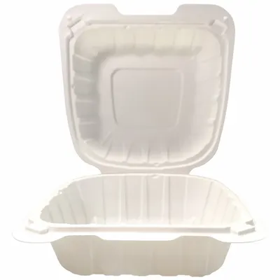 OEM Mineral-Filled Polypropylene Hinged-Lid Container, Ivory, 300 PK - Mineral-Filled Polypropylene Hinged-Lid Containers