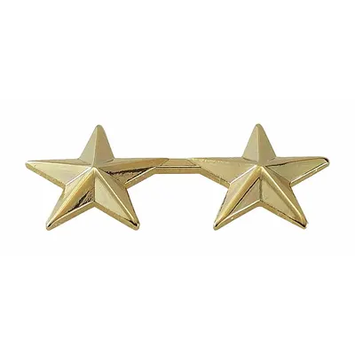 HEROS PRIDE Metal Rank Insignia: (2) Stars, 5/8 in, Gold, Metal, Clutch Pin, Rank Insignia - Metallic Insignia