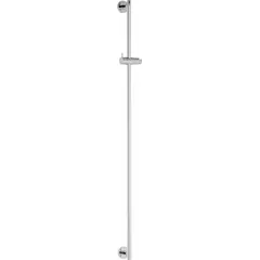 This wall-mounted grab bar is constructed from stainless steel with a chrome plated finish. It includes anchors and wood screws for installation. Suitable for use in bathrooms to provide support and stability.