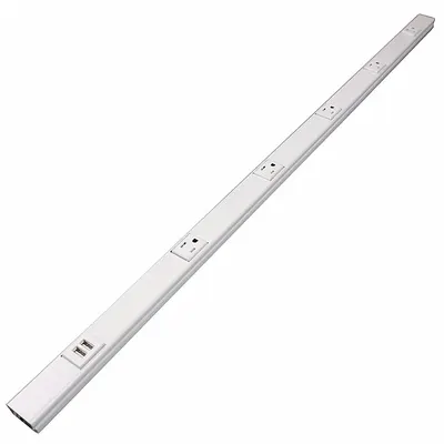 LEGRAND Prewired Raceway: 1 Circuits, 5 Outlets, (1) Type A USB, NEMA 5-15R, 3 ft Lg - Metallic Prewired Outlet Raceway Strips