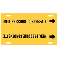 Pipe Marker: Med. Pressure Condensate, Yellow, Black, Fits 8 to 9 7/8 in Pipe O.D., 1 Pipe Markers (MPN 4094-G)