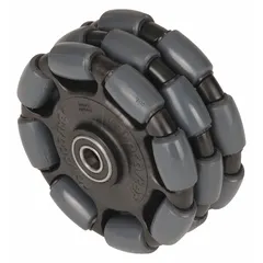 This replacement wheel is designed for Magliner self-stabilizing hand trucks. It features a Rotacaster triple row multi-directional design, allowing the truck to stabilize on uneven surfaces. The wheel has a 4 7/8 in overall height and width, with a 250 lb load capacity, constructed from plastic and steel. Suitable for use in warehouses, factories, and delivery environments.