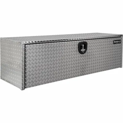 BUYERS PRODUCTS Single Drop-Down Door Box, 18 in Depth, Silver, Keyed Lock - Single Drop-Down Door Boxes