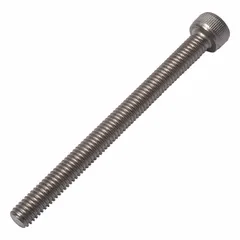 Metric M6x1.00 socket head cap screw, 70 mm length, Grade 2 titanium with plain finish. Head height 6 mm, drive size 5 mm. Suitable for applications requiring corrosion resistance and reduced weight, such as in aerospace, marine, and chemical processing.