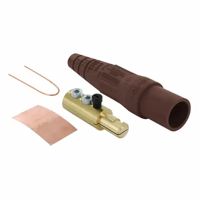LEVITON Single Pole Inline: Male, Brown, 600V AC/600V DC, 400 A, Double Set Screw Termination - Plugs with Set Screw Terminations