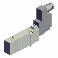 Solenoid Valve: SY7000 Series, Single Solenoid, Five-Way / Two-Position, 5 Ports, 24V DC, Female (MPN SY7140-5DZ). Key specifications — attr1082345: Single Solenoid Monostable; attr1082298: DIN Solenoid Connector; attr1082321: Internal Pilot; attr1082278: SY7140-5DZ; attr1082335: Non-Locking; attr1082343: Solenoid Air Control Valve; attr1082348: SY7000.
