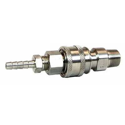 JUSTRITE Replacement Disconnect: Stainless Steel - Replacement Disconnects for HPLC Waste Cans