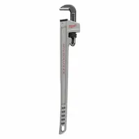 MILWAUKEE Pipe Wrench: Aluminum, 2 in Jaw Capacity, Serrated, 20 1/2 in Overall Lg, Lever (MPN 48-22-7215)