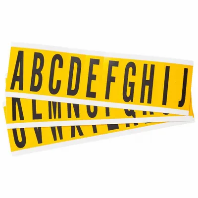 BRADY Letter Label Set: 1 15/16 in Character Ht, Indoor/Outdoor, Non-Reflective - Permanent Letters & Numbers