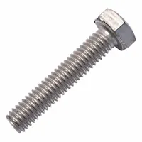 Heavy Hex Bolt: Titanium, Grade 2, Plain, M6x1 Thread Size, 30 mm lg, Small Pack Size (MPN 0107552)