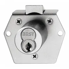 Vertical diamond latchbolt cabinet and drawer lock with SFIC (Small Format Interchangeable Core) support, core not included. Body height 2 1/8 in, width 1 7/8 in. Suitable for securing cabinets and drawers in commercial and institutional settings requiring key control and core interchangeability.