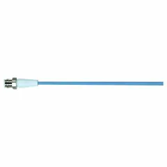 Single-ended cordset with a 5-pin M12 male straight connector on one end and bare wire on the other. Features a pastel blue TPE-S jacket, 22 AWG wire, and 5 m cable length. Rated IP68 for protection against dust and water ingress. Suitable for sensor and actuator connections in washdown environments.