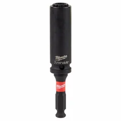 This 1/2" drive impact socket features a 5/8 in SAE 12-point design with friction retention. It is intended for use with impact wrenches in high-torque fastening and loosening applications on nuts and bolts.