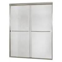 FOREMOST Shower Door: 56 in Min. Door Wd, 60 in Max. Door Wd, 72 in Overall Ht, Rain Tempered Glass (MPN CVSS6072-RN-BN)