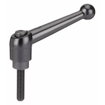 KIPP Ball-Style Adjustable Handle with Threaded Stud, M10, 64 mm Length - Ball-Style Adjustable Handles with Threaded Stud
