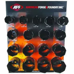 This 17-piece socket set includes 8-point sockets ranging from 2-9/16 to 4-1/2 inches, plus one 8-point accessory, all with a 1/2 in drive. Designed for automotive applications requiring 8-point sockets, it is commonly used for removing and installing lug nuts on heavy-duty vehicles and equipment.