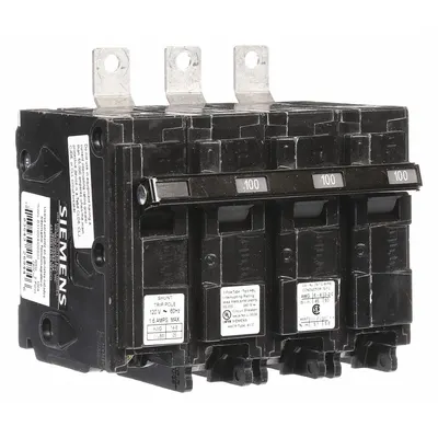 SIEMENS B3100HH00S01 BL Series 100A 3-Pole Shunt Trip Miniature - B Series, Bolt-On Siemens Miniature Circuit Breakers