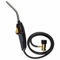 This high output torch features an extended reach hose for accessing confined spaces. It has a fixed tip with adjustable flame and instant on-off operation. Compatible with propane fuel, it is used for soldering, brazing, and thawing pipes in plumbing and HVAC applications