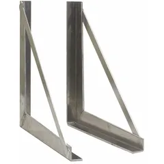 Aluminum mounting bracket for underbody truck boxes. Each bracket measures 18 inches in length and is finished in silver. Sold as a pair, includes mounting brackets for installation.