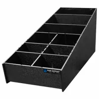 SAN JAMAR Condiment Organizer: 9 Compartments, Black, 8 1/4 in Overall Wd, 25 1/4 in Overall Dp (MPN L2900)