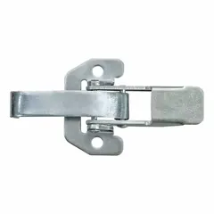 This steel draw latch from BUYERS PRODUCTS is designed for securing truck boxes on service bodies, utility trucks, and work vehicles. It features a silver finish and measures 1-7/8 inches in overall height by 3-11/16 inches in overall width. The latch provides a dependable closure for storage compartments, helping keep tools and equipment secure during transport.