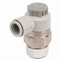 SMC Speed Control Valve: Elbow Fitting, Screw, 1/2 in Valve Body Size, 12 mm Push to Connect Tube (MPN AS4201F-04-12S)
