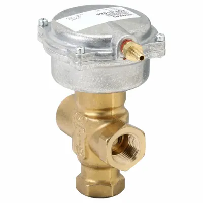 Siemens Pneumatic Control Valve: 4 Cv Flow Rate, 3-Way, 1/2 in Female NPT, Spring Return - 3-Way NPT Connection Zone Valves