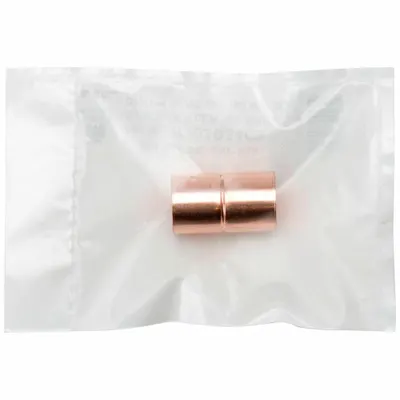 STREAMLINE 1 in CTS x 1 in CTS Wrot Copper Cup x Cup Coupling - Clean & Bagged Wrot Copper Tube Fittings
