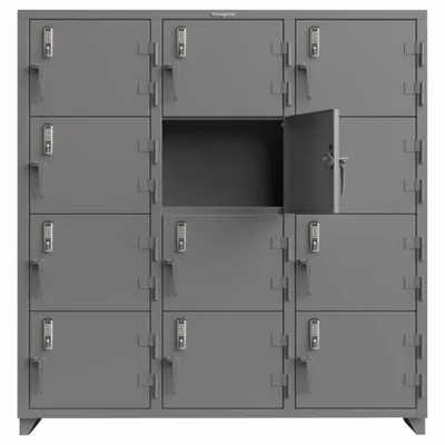 STRONG HOLD 66-12D-24-4T-EK-L Wiring-Ready Full-Height Metal - Wiring-Ready Full-Height Metal Mobile-Device Lockers