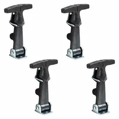 T-Handle catch latch with a 3 in handle and 4-7/8 in latch length. Features a zinc-plated carbon steel bracket for bracket-style mounting. Used to secure hoods, panels, and access doors on vehicles and machinery.