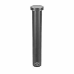 Steel clevis pin with plain finish, 3/8 in diameter and 2 3/8 in shank length. Supplied in a 10-pack. Used in clevis linkages for mechanical assemblies requiring a removable, non-threaded pivot fastener.
